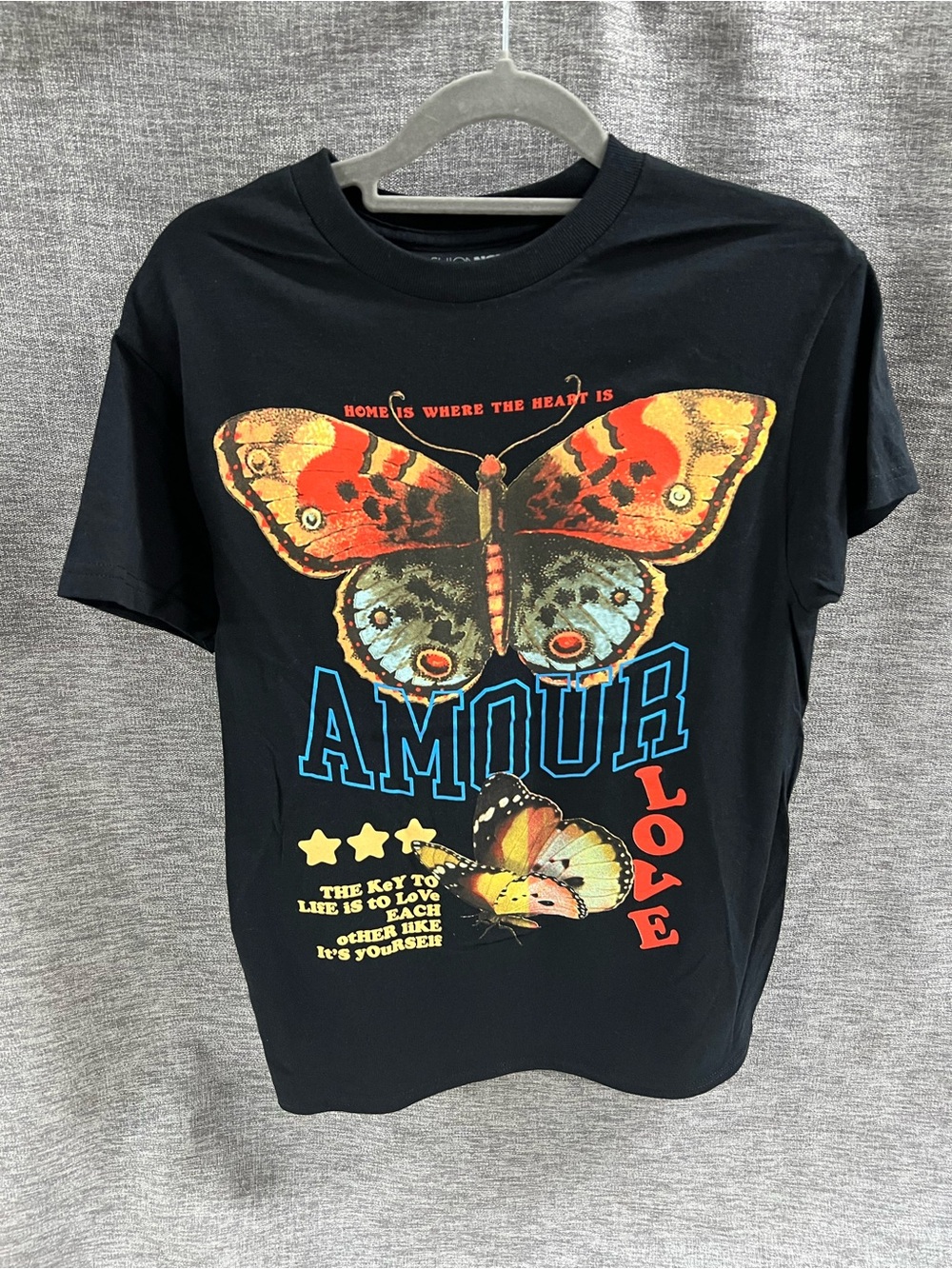 Black Amour Butterfly Graphic Tee